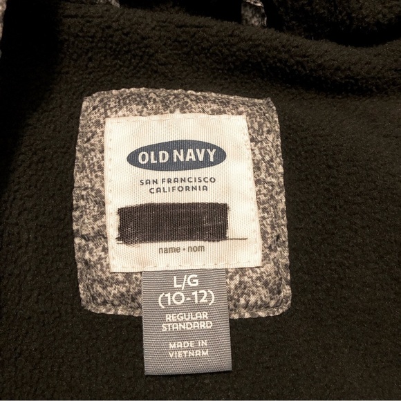 Old Navy Hooded Winter Puffer Coat Full Zip Size L(10/12) Light Grey - Picture 6 of 8